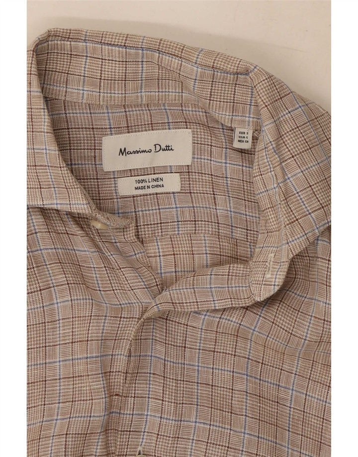 Massimo Dutti muška košulja mala siva karirana platna