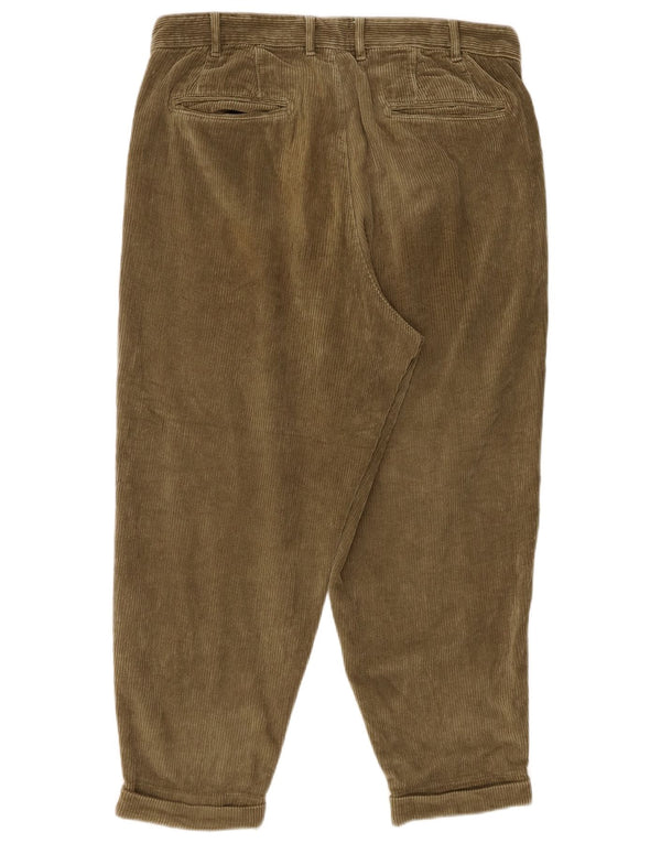 Zara muške sužene samtaste hlače EU 42 Large W32 L25 kaki pamuk