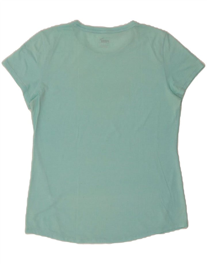 PUMA Womens Graphic T-Shirt Top UK 14 Medium Turquoise Vintage Puma and Second-Hand Puma from Messina Hembry 