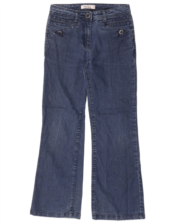 Ženske traperice M&Co Bootcut UK 10 male W28 L28 plava viskoza