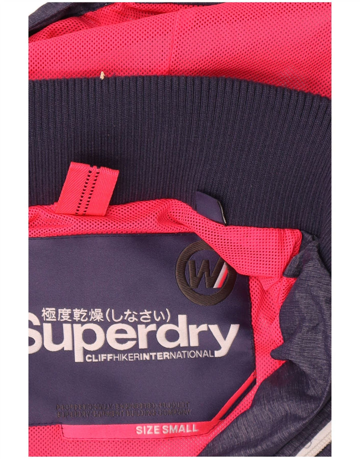 Superdry ženska kišna jakna s kapuljačom UK 10 mala tamnoplava najlonska