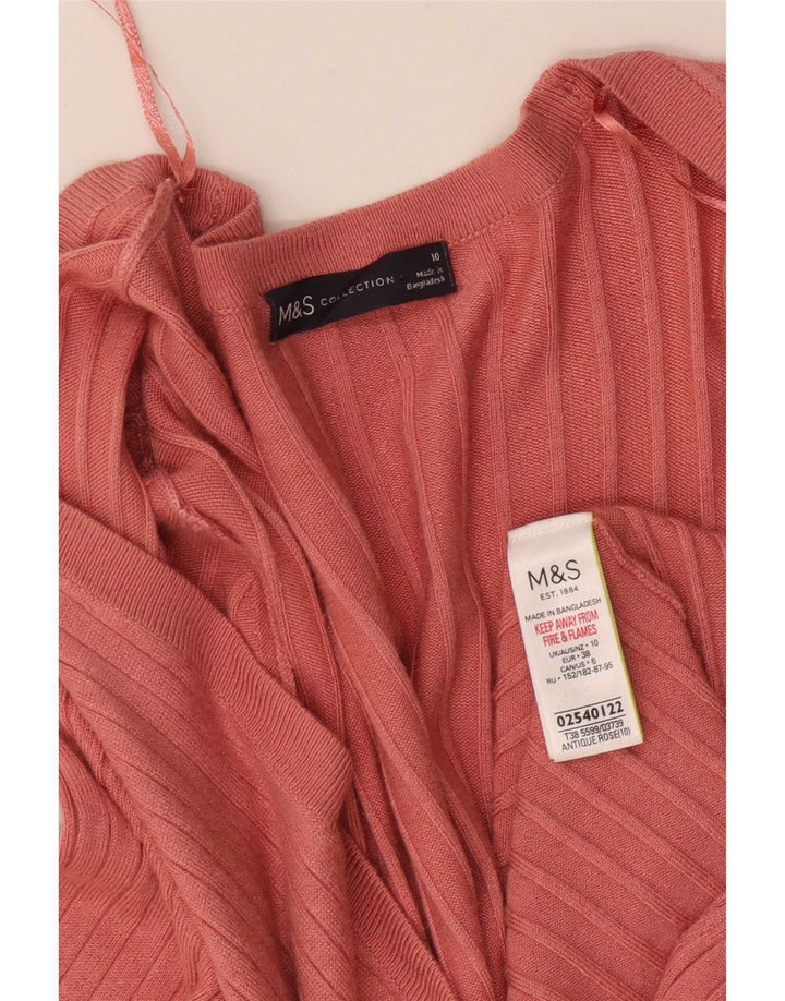 Marks & Spencer ženski otvoreni kardigan pulover UK 10 Small Pink