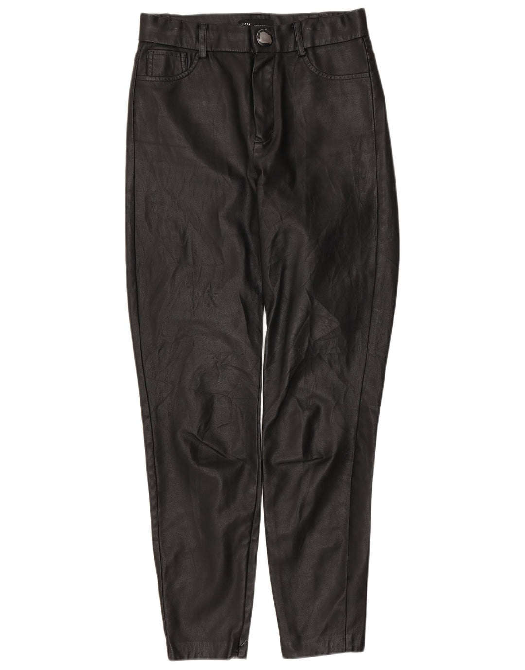 Zara ženske uske hlače od umjetne kože male W26 L27 crne