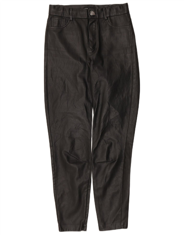 Zara ženske uske hlače od umjetne kože male W26 L27 crne