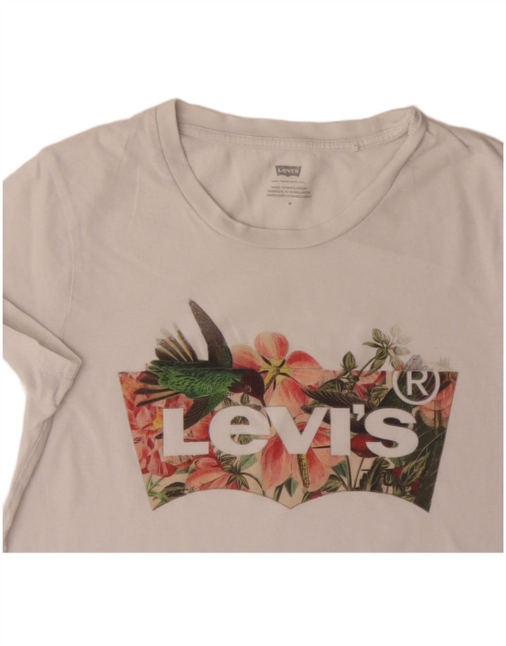 Gornja ženska majica kratkih rukava Levi's s grafičkim motivima UK 12 Srednje bijeli pamuk
