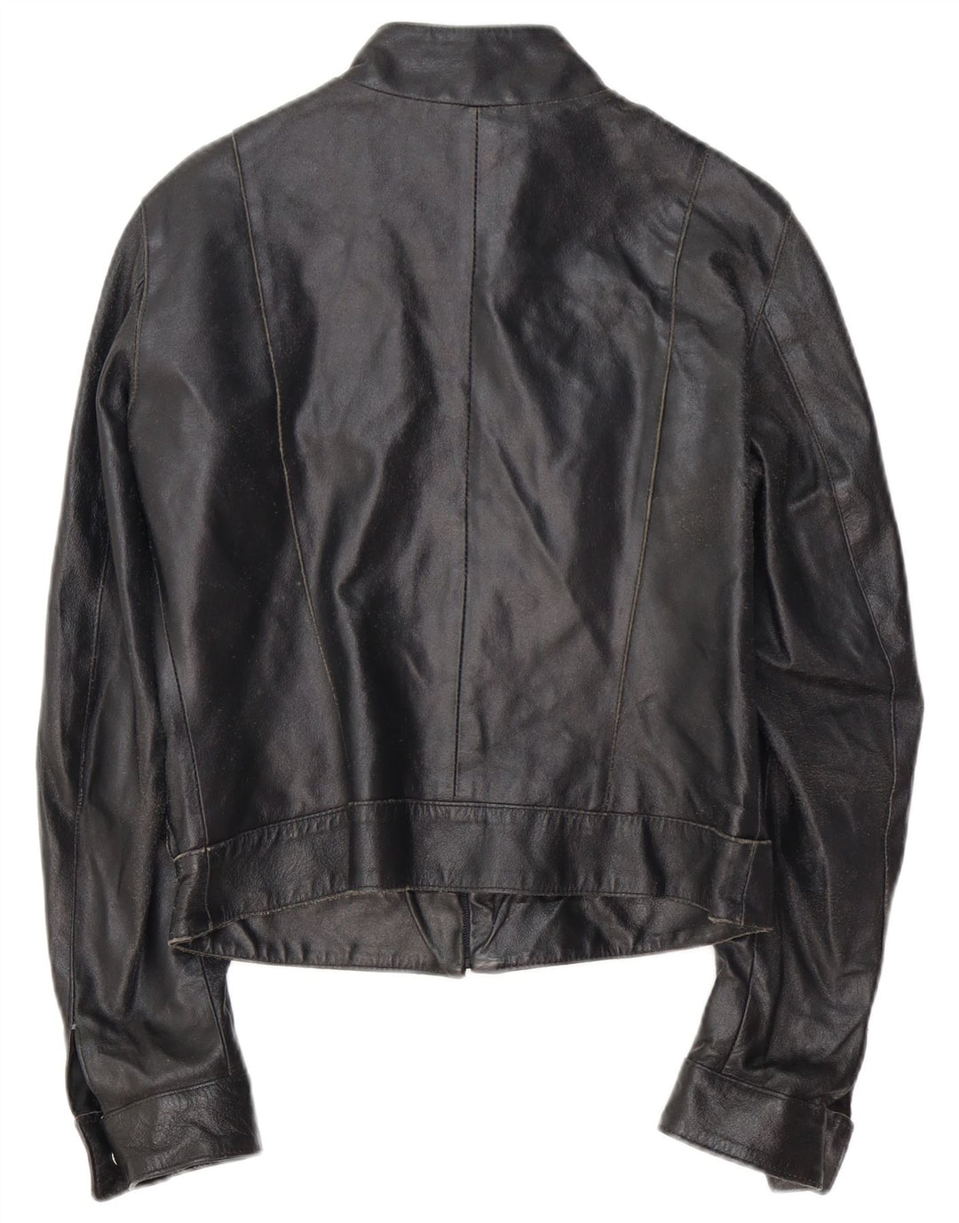 VINTAGE ženska kožna trkaća jakna IT 42 srednje crna koža