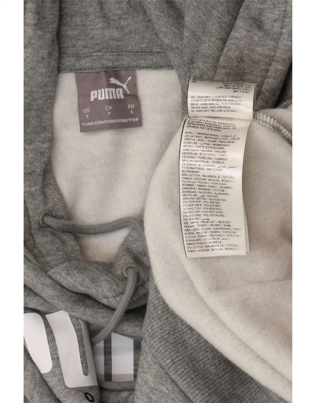 Puma muška majica s kapuljačom s kapuljačom, mali sivi pamuk