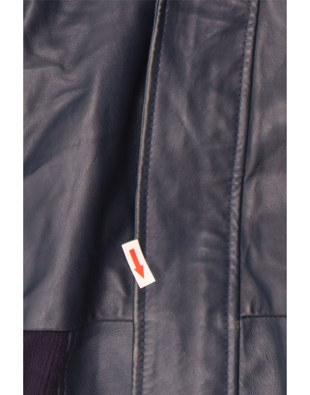 VINTAGE ženska kožna jakna s kapuljačom UK 14 Velika tamnoplava koža