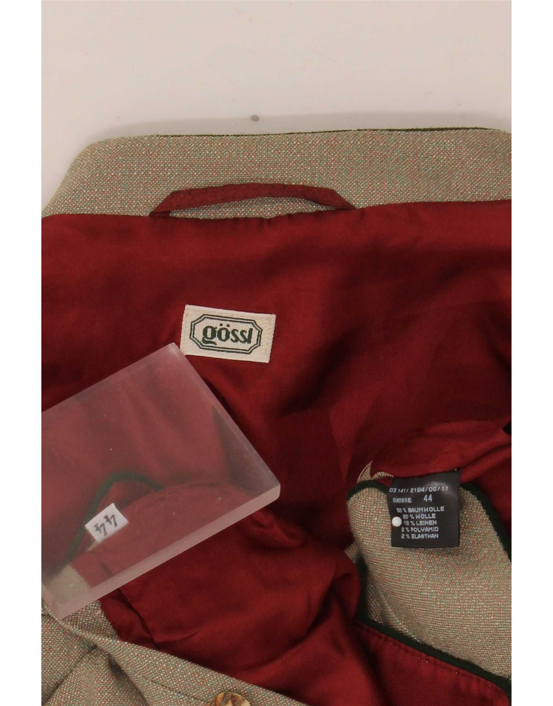 Gossl ženski sako s 5 gumba EU 44 XL sivi flekasti pamuk