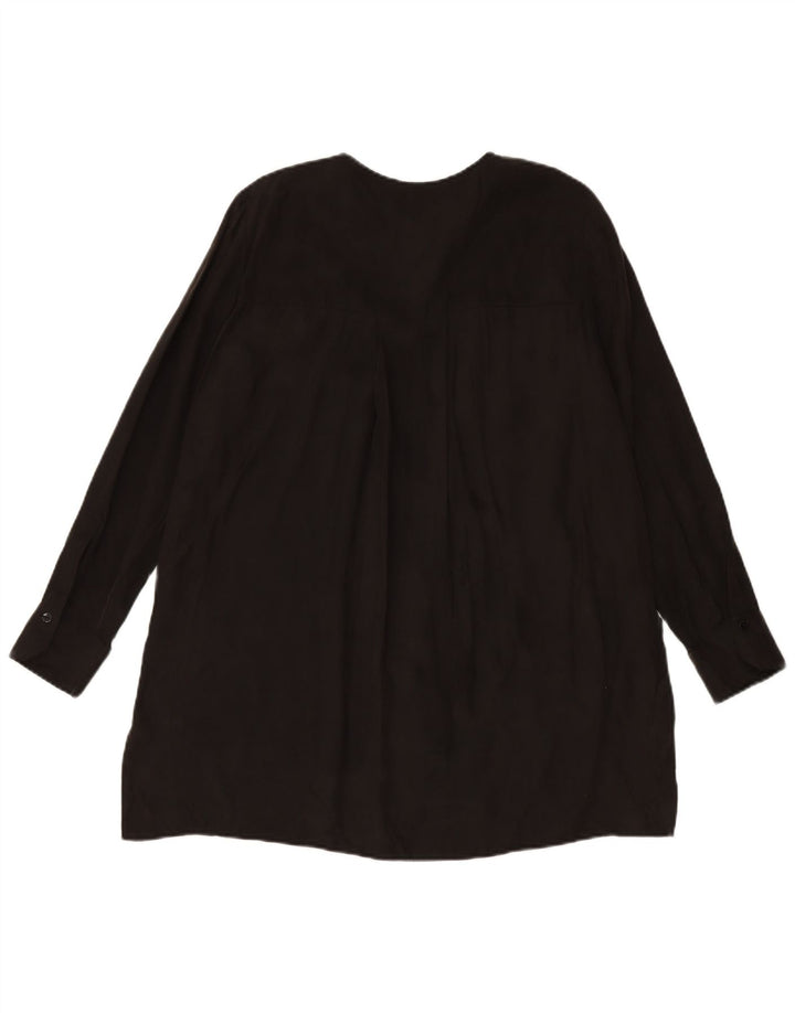 MASSIMO DUTTI Womens Oversized Shirt Dress EU 38 Small Black Cupro