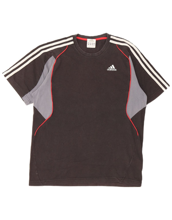 Adidas Mens Climalite T-Shirt Top Small Black Colourblock Cotton