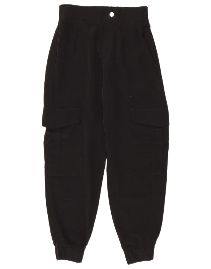 Zara ženske Joggers Cargo hlače XS W24 L25 crni poliester