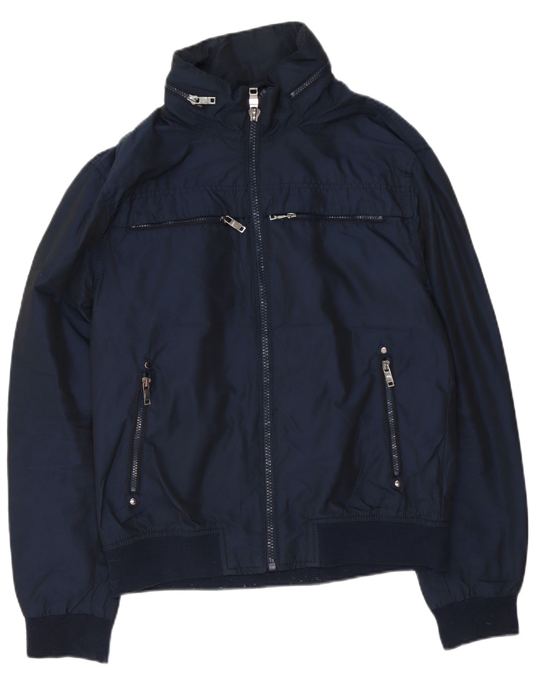 Zara muška bomber jakna s kapuljačom UK 42 XL tamnoplavi poliester