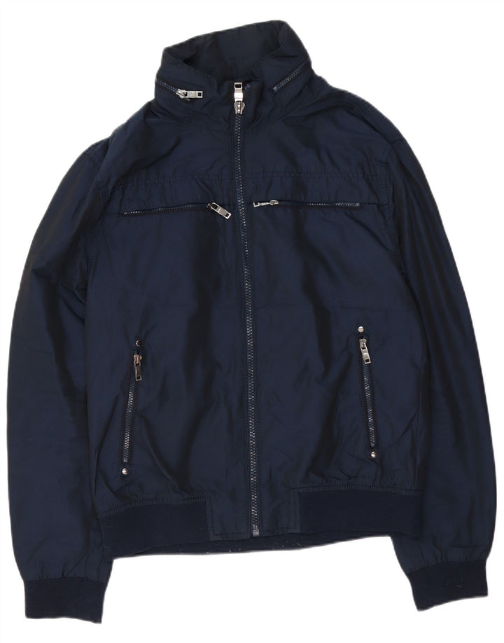 Zara muška bomber jakna s kapuljačom UK 42 XL tamnoplavi poliester