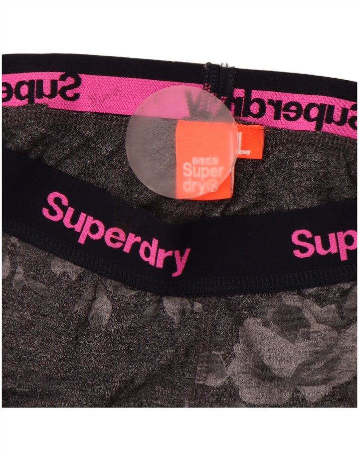 SUPERDRY Ženske grafičke tajice UK 14 Veliki sivi cvjetni pamuk