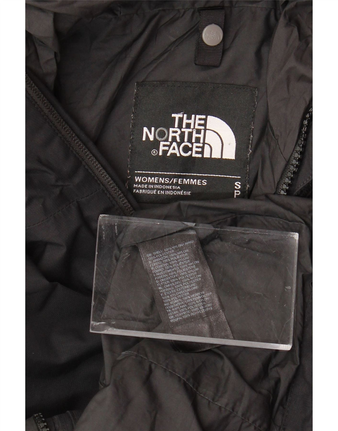 THE NORTH FACE Ženska kišna jakna s kapuljačom UK 10 Mali crni poliester