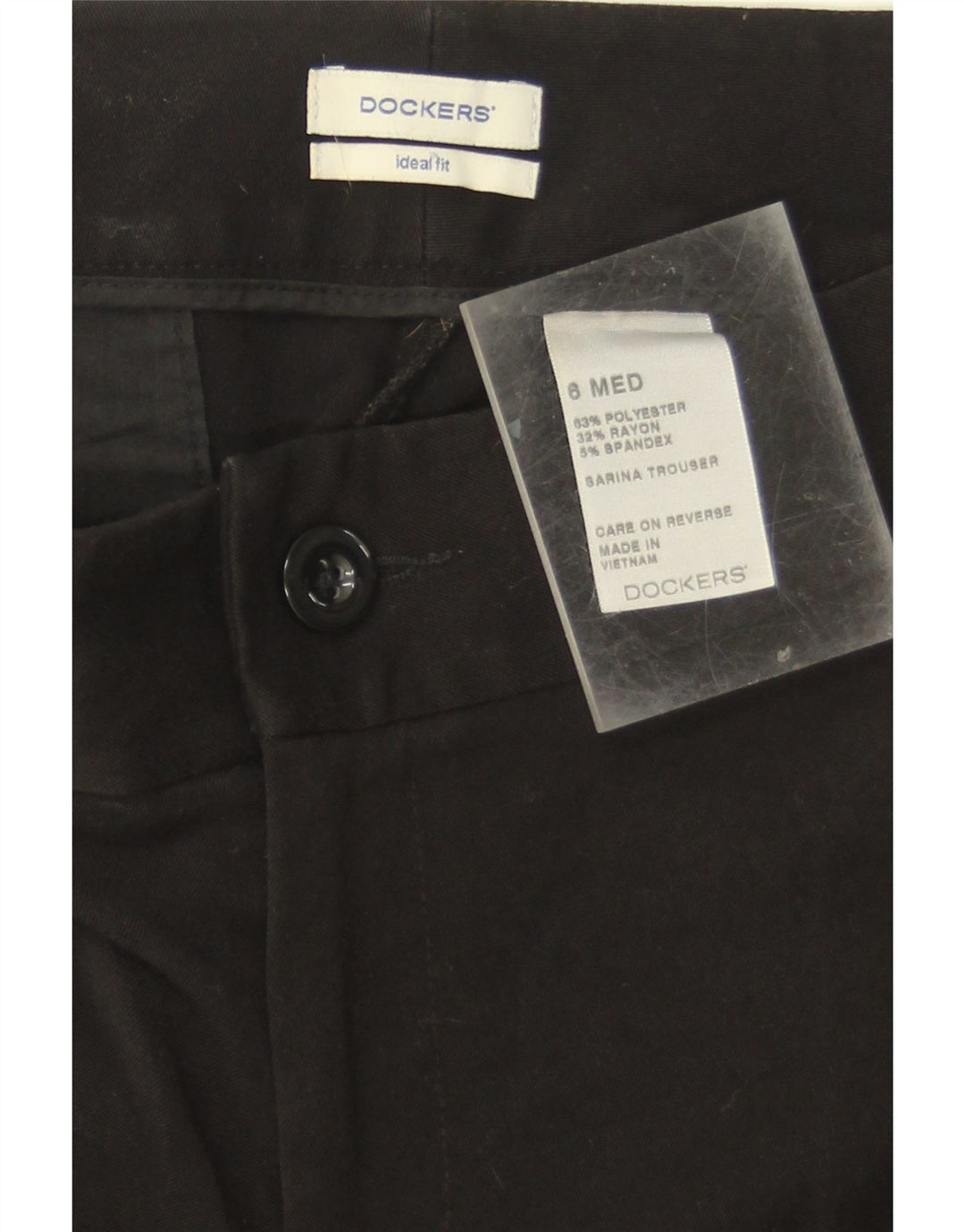 DOCKERS Womens Bootcut Chino Trousers US 6 Medium W32 L32 Black Polyester Vintage Dockers and Second-Hand Dockers from Messina Hembry 