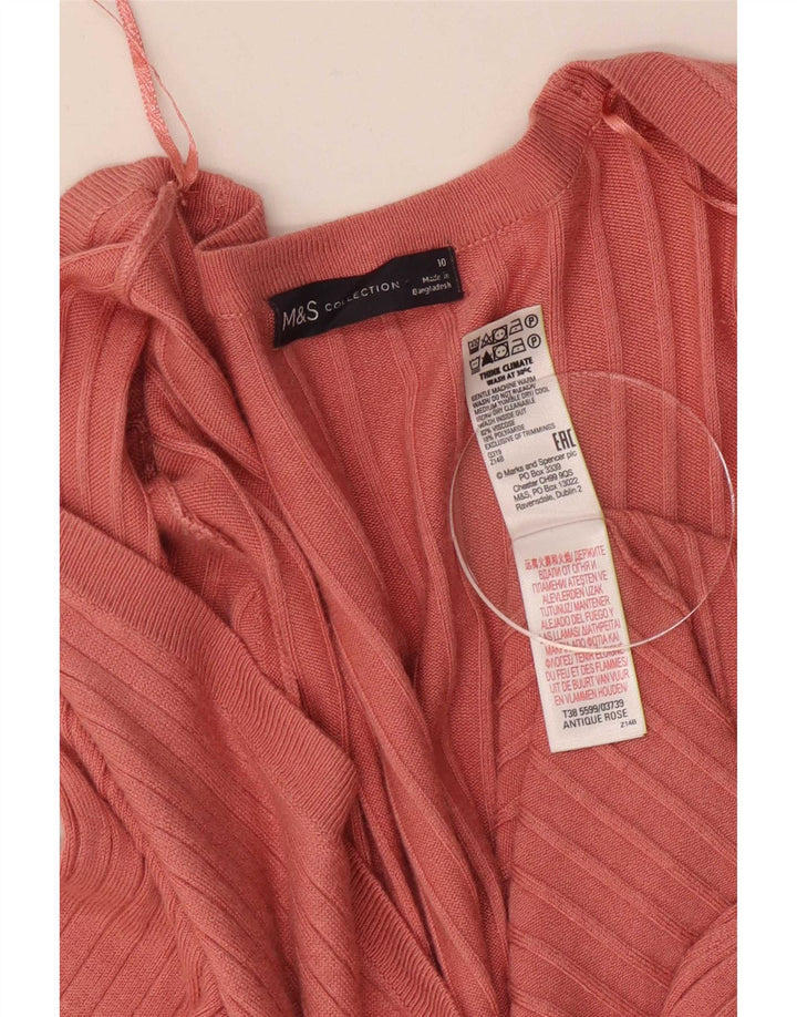 Marks & Spencer ženski otvoreni kardigan pulover UK 10 Small Pink
