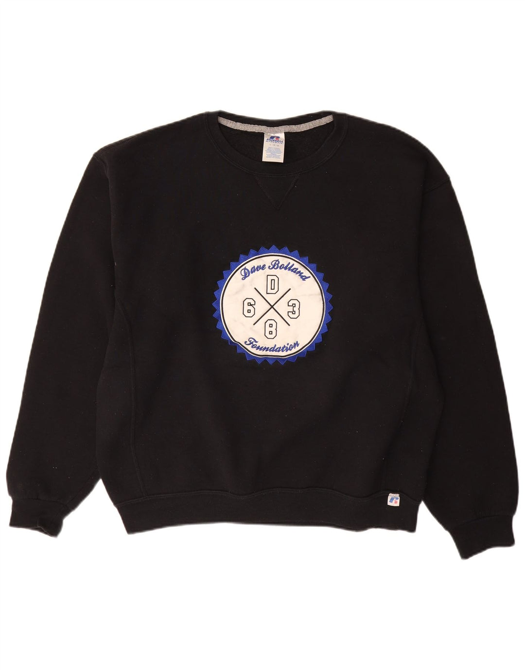 RUSSELL ATHLETIC Veliki crni pamučni muški džemper s grafičkim motivima