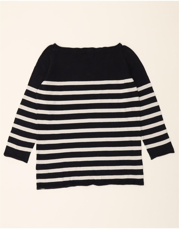 MASSIMO DUTTI Womens Boat Neck Jumper Sweater UK 14 Medium Navy Blue Vintage Massimo Dutti and Second-Hand Massimo Dutti from Messina Hembry 