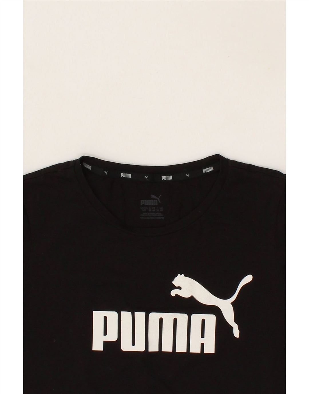 PUMA Womens Graphic T-Shirt Top UK 10 Small Black Vintage Puma and Second-Hand Puma from Messina Hembry 
