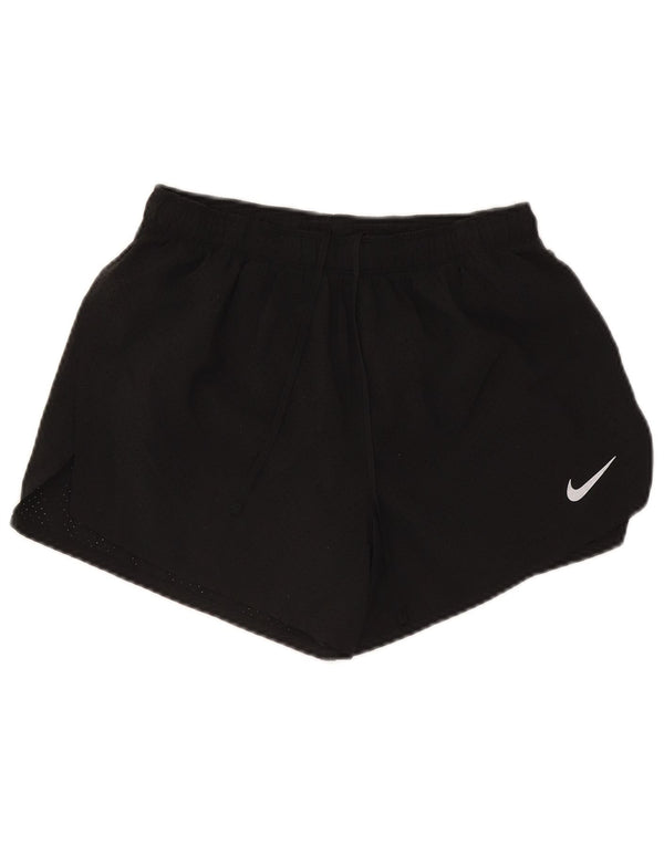 Nike ženske kratke sportske hlače Dri Fit UK 12 srednje crne boje od poliestera