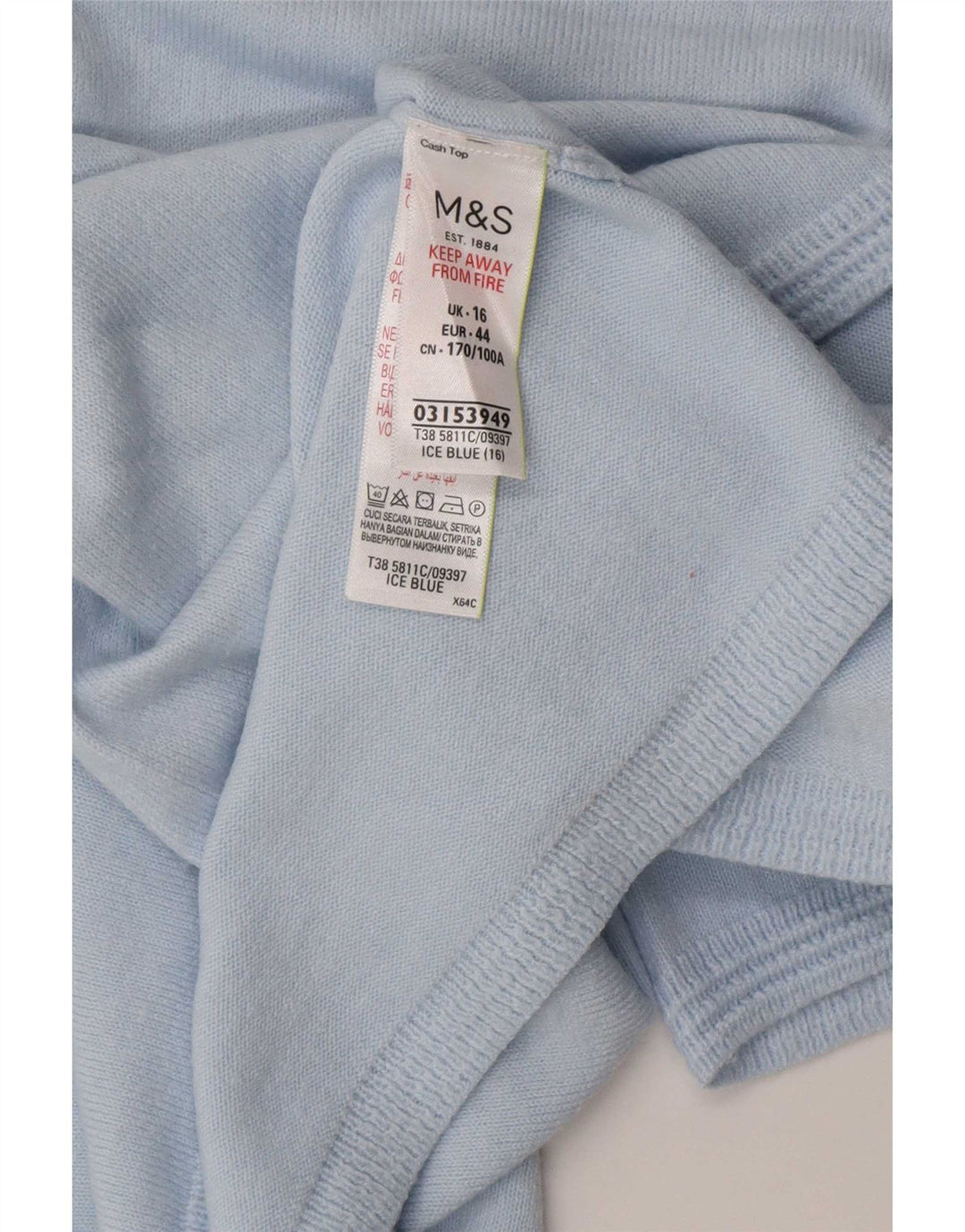 Marks & Spencer gornji dio ženske bluze UK 16 veliki plavi akril