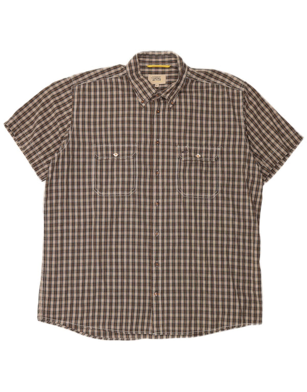 Camel Active muška majica kratkih rukava XL, pamuk smeđe karirane boje