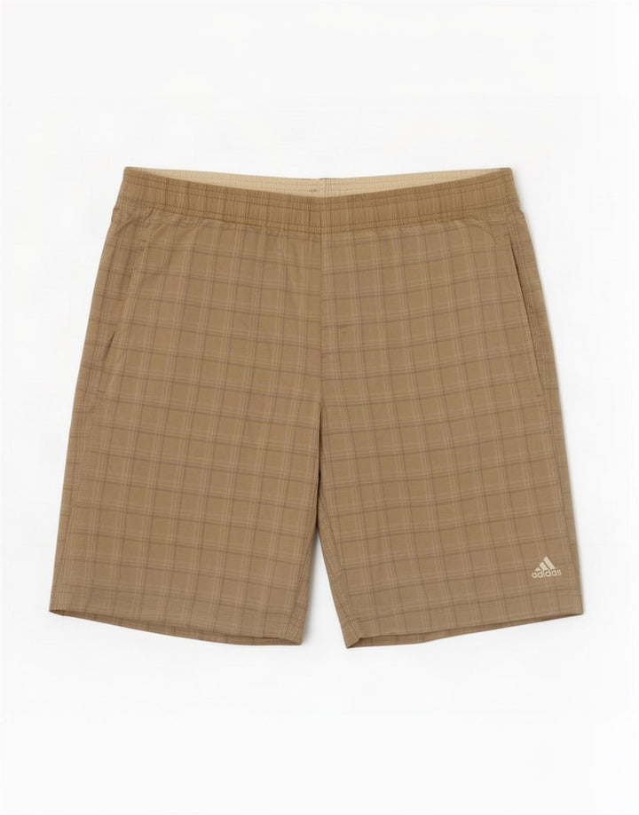 Adidas muške kratke hlače za plivanje veliki bež karirani poliester