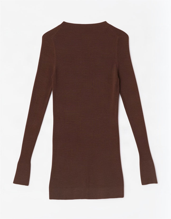 Massimo Dutti, ženski kardigan džemper UK 10, mali smeđi vuneni