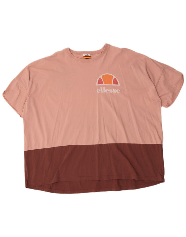 ELLESSE Ženska prevelika majica kratkih rukava s grafičkim motivima UK 10 Small Pink Colourblock