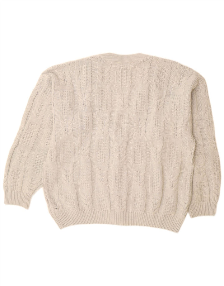 GIO FERRARI Muški kardigan pulover IT 52 Large Off White Alpaca Wool