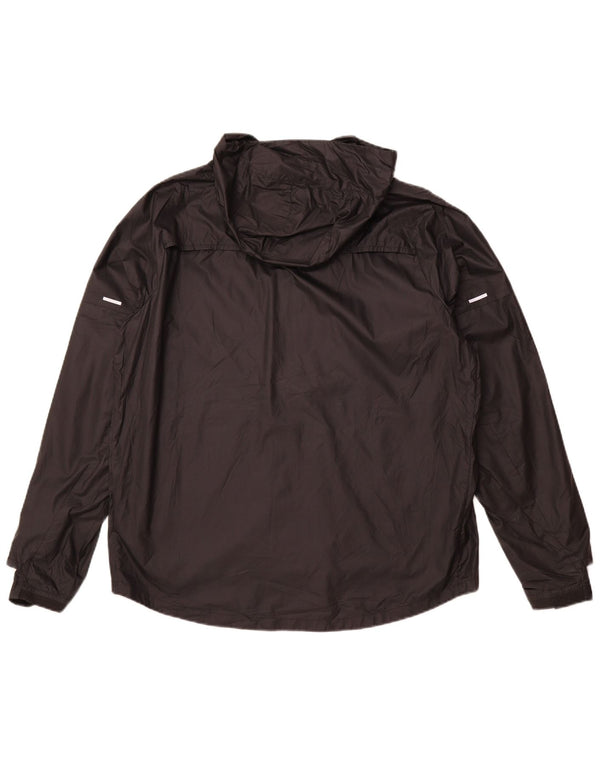 NIKE Mens Storm-Fit Hooded Rain Jacket UK 40 Large Black Polyester