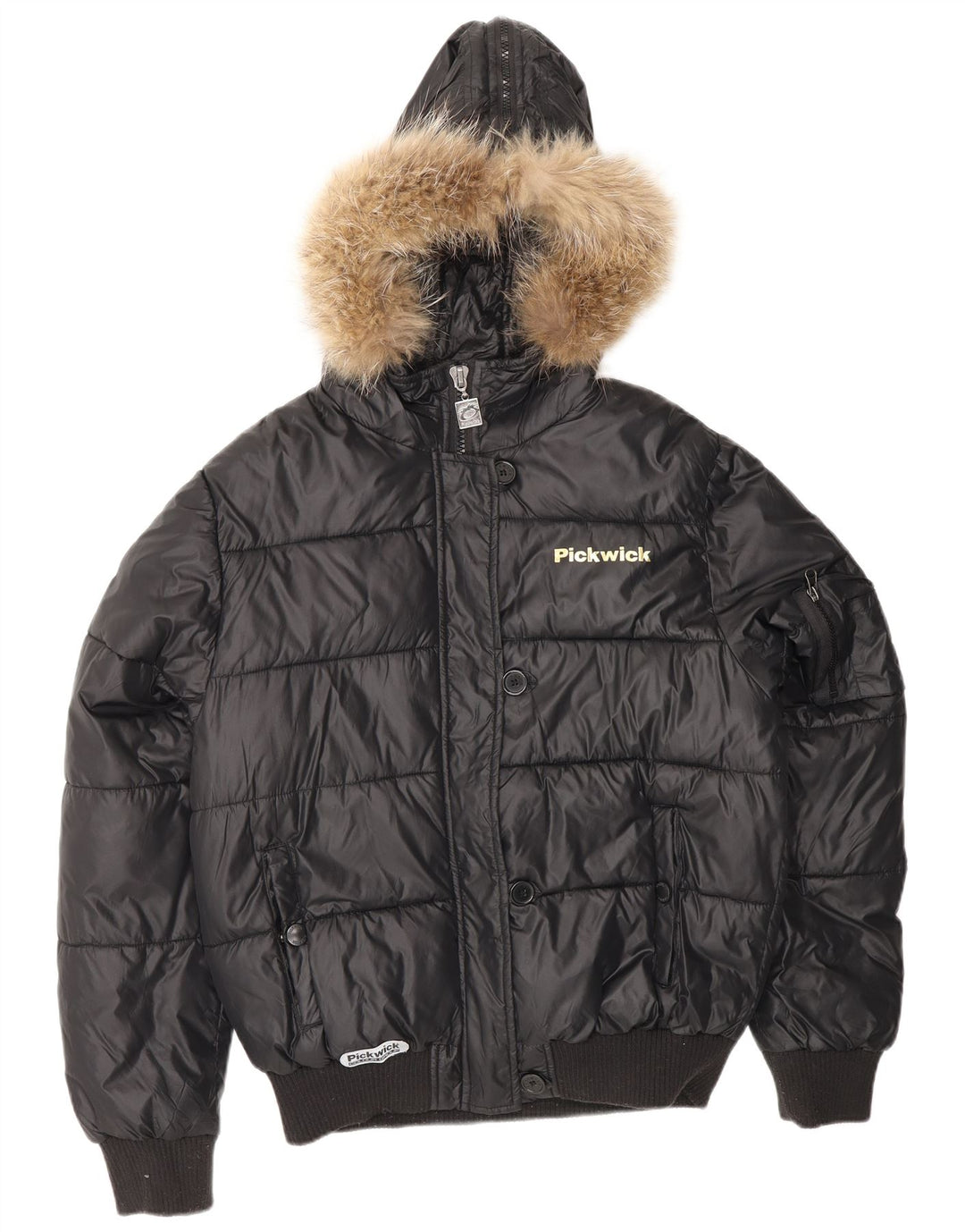 PICKWICK Ženska podstavljena jakna s kapuljačom UK 18 XL crni najlon