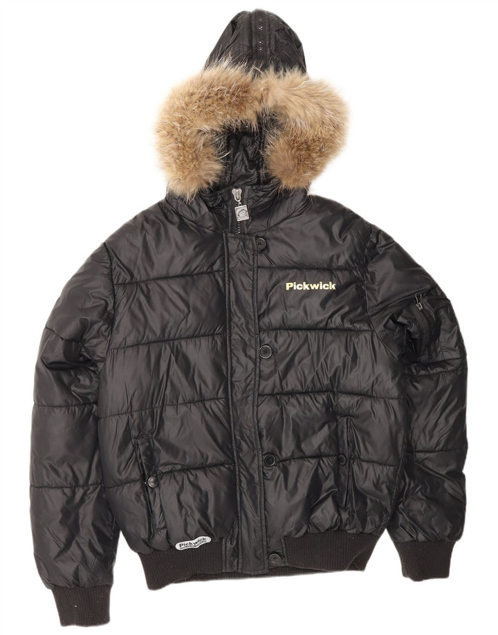 PICKWICK Ženska podstavljena jakna s kapuljačom UK 18 XL crni najlon