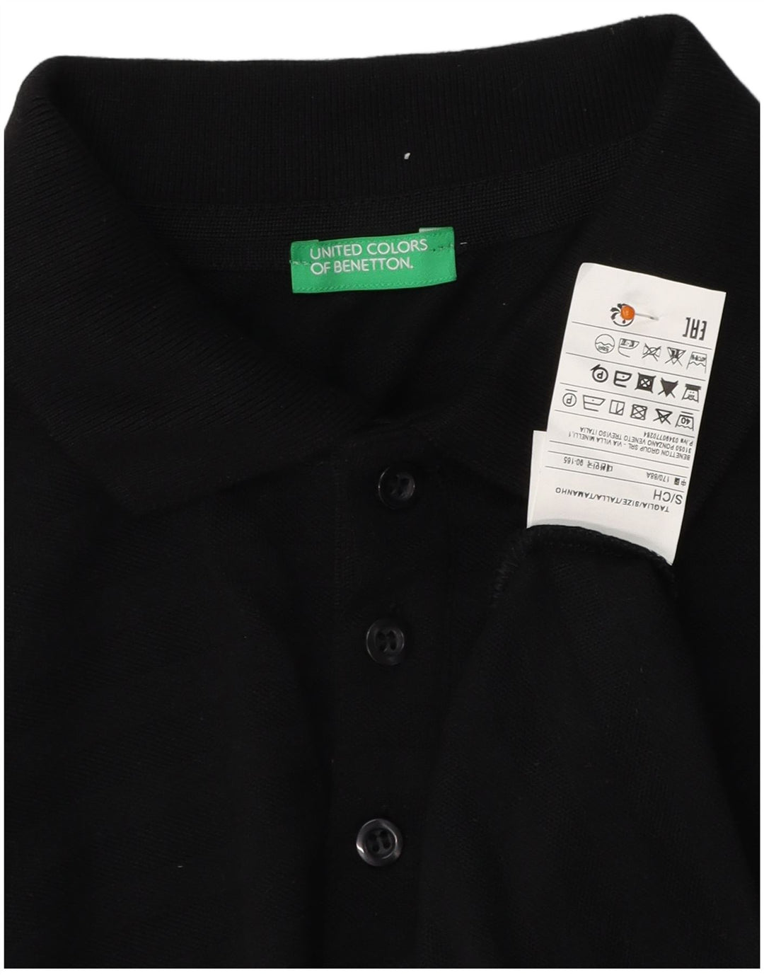 BENETTON muška polo majica mala pamučna crna na pruge