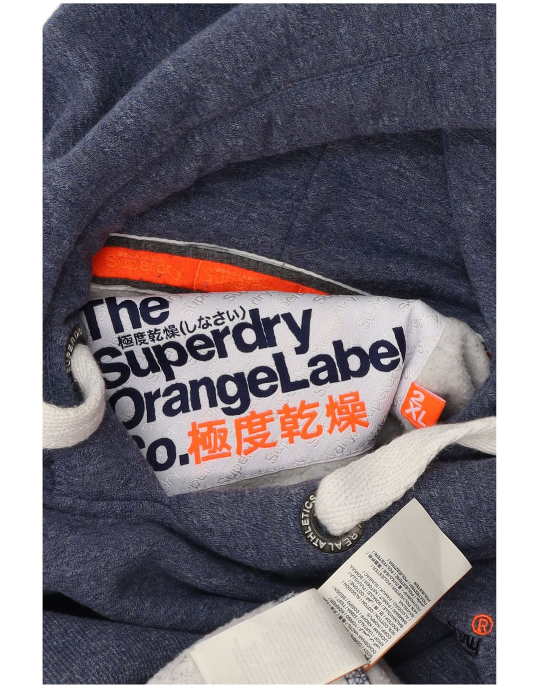 SUPERDRY muška majica s kapuljačom 2XL, plavi flekasti pamuk