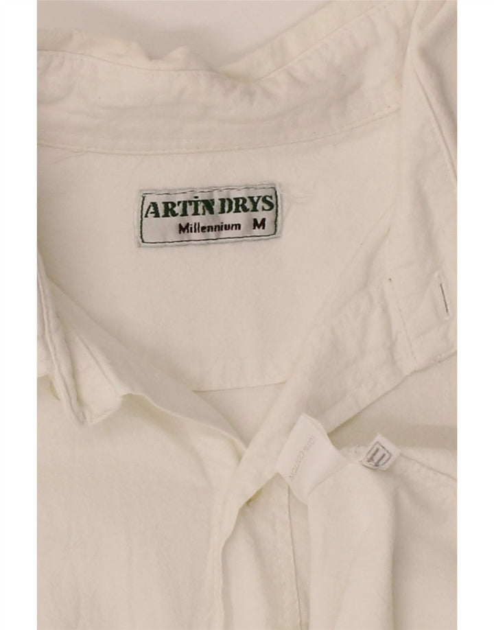 VINTAGE Mens Short Sleeve Shirt Medium White Cotton Vintage Vintage and Second-Hand Vintage from Messina Hembry 