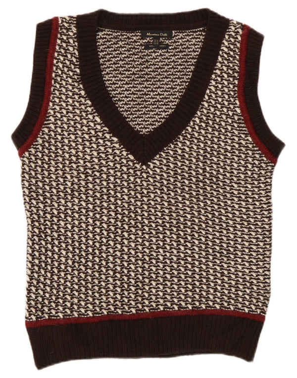 Ženska majica bez rukava Massimo Dutti UK 6 XS, smeđi akril s pjegama
