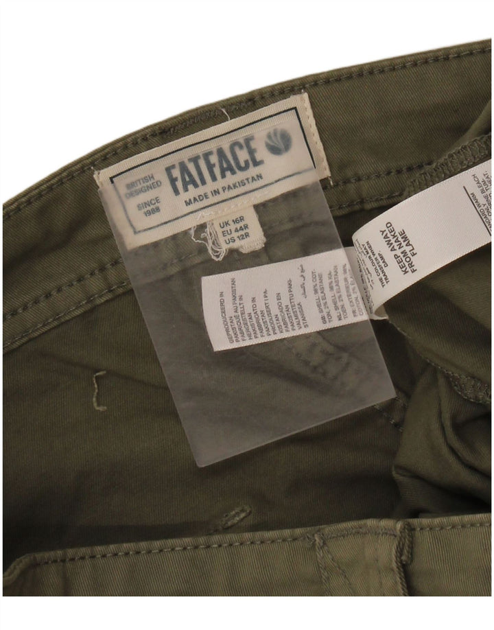 FAT FACE Ženske široke kargo hlače UK 16 Large W36 L29 kaki pamuk