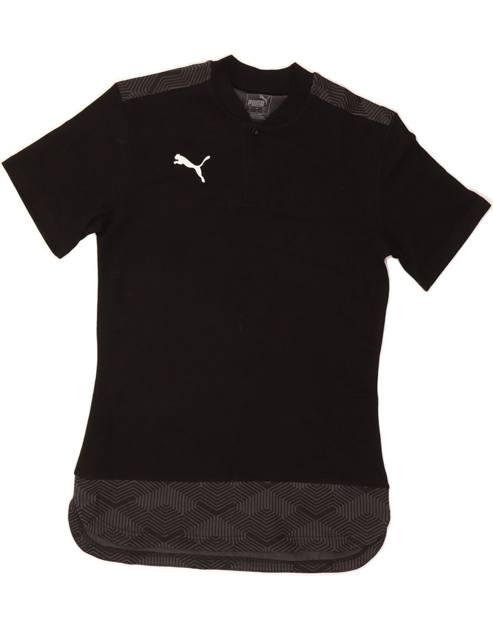 PUMA Mens T-Shirt Top Medium Black Colourblock Vintage Puma and Second-Hand Puma from Messina Hembry 