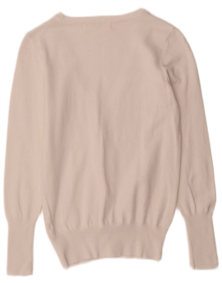 Zara ženski kardigan pulover UK 12 Srednje bijeli