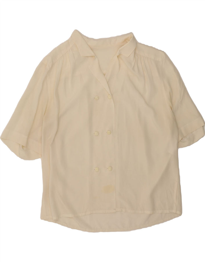 VINTAGE Womens Short Sleeve Shirt Blouse US 19 2XL White Polyester Vintage Vintage and Second-Hand Vintage from Messina Hembry 