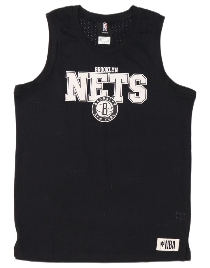NBA Boys Brooklyn Nets Graphic Vest Top 15-16 Years Black Poliester