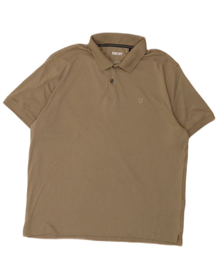 Dkny muška polo majica veliki kaki pamuk