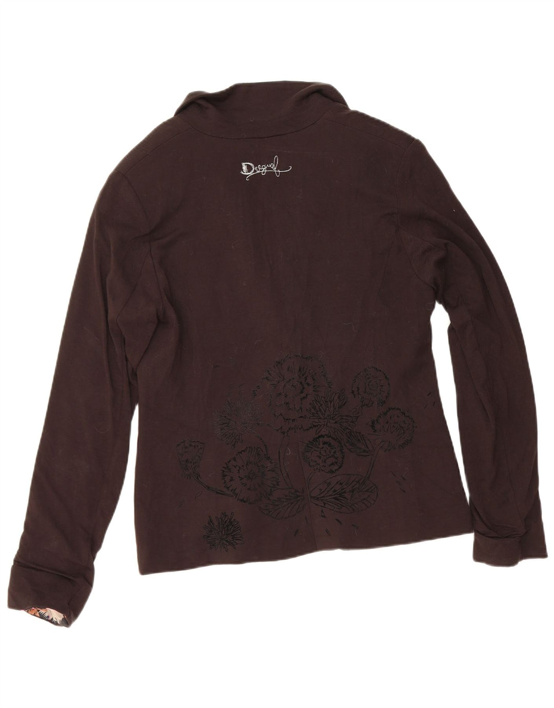 Desigual ženski sako s 1 gumbom EU 40 srednje crne cvjetne boje