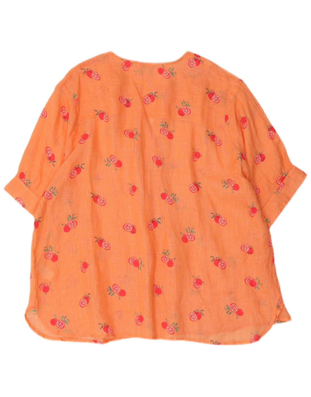 MONSOON Ženska velika grafička bluza Top UK 16 Large Orange Lan