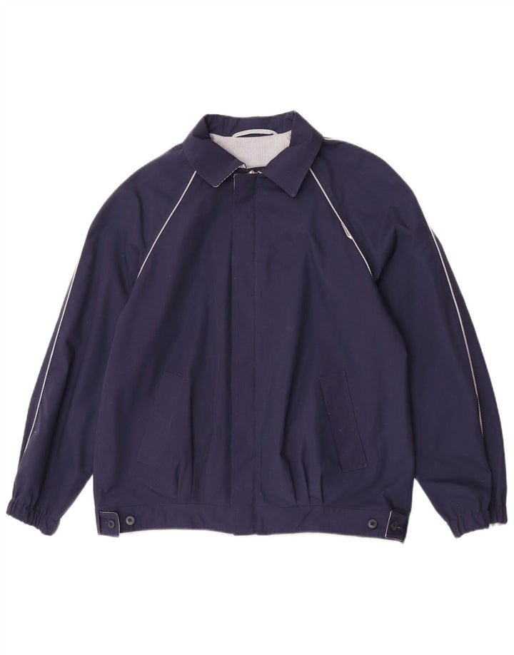 Vintage ženska reverzibilna bomber jakna EU 38 srednje tamnoplavi poliester