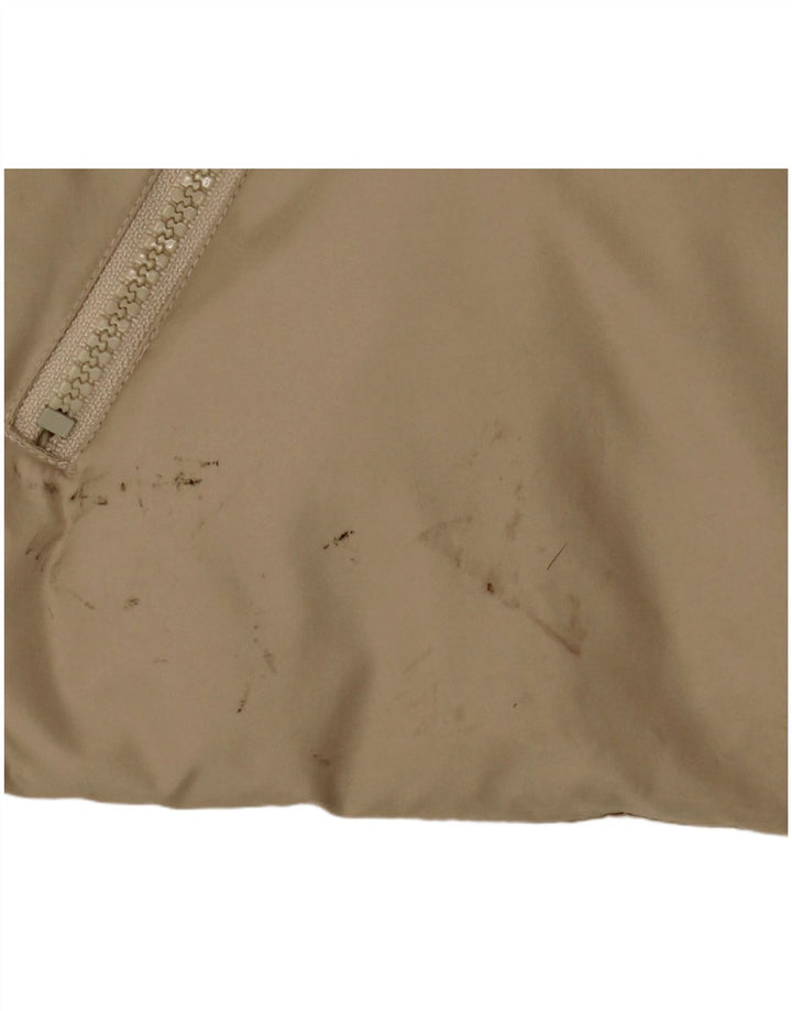 Vintage ženska prevelika podstavljena jakna UK 10 Mali bež životinjski print