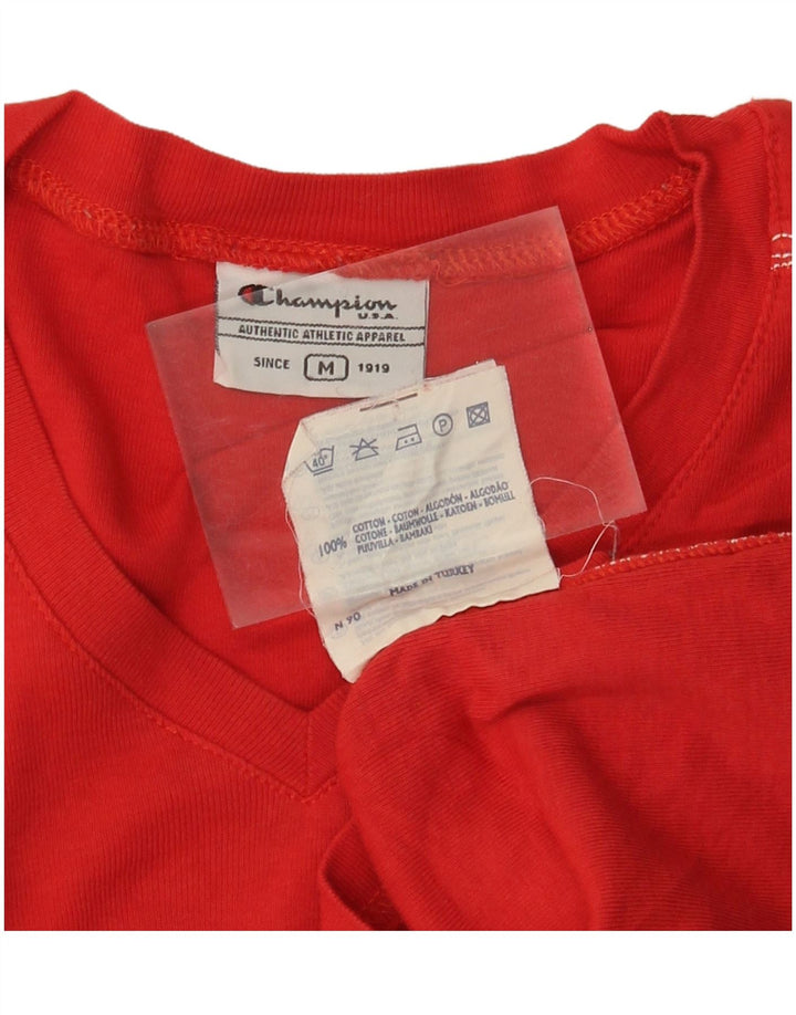 CHAMPION Ženska majica kratkih rukava UK 12 Srednje crveni pamuk